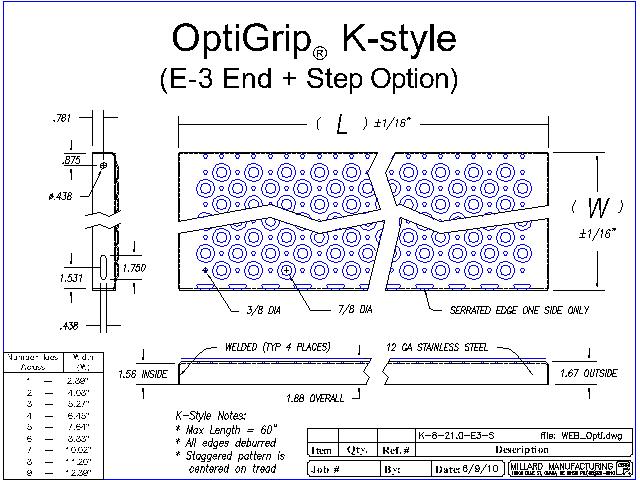 OptiGrip K Style Step Option Drawing
